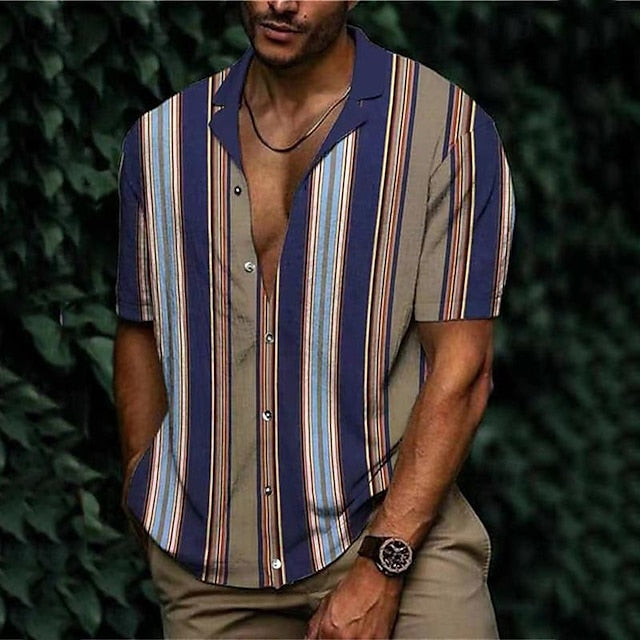 Summer Up Shirt Button Men's Casual Beach