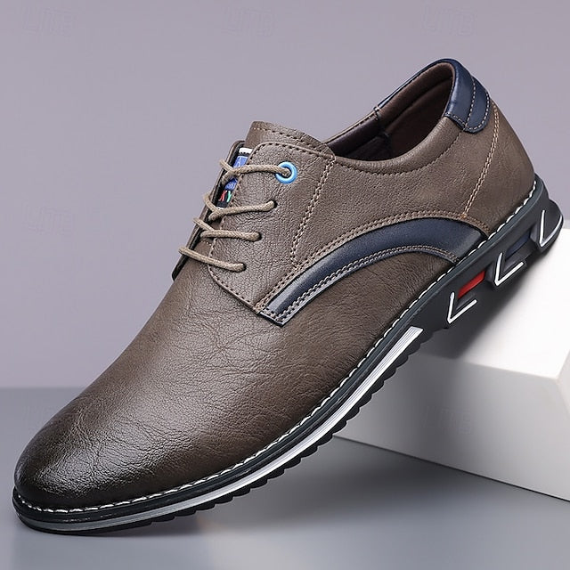 Shoes Everyday Men's Casual – Brown Lace-Up Comfortable
