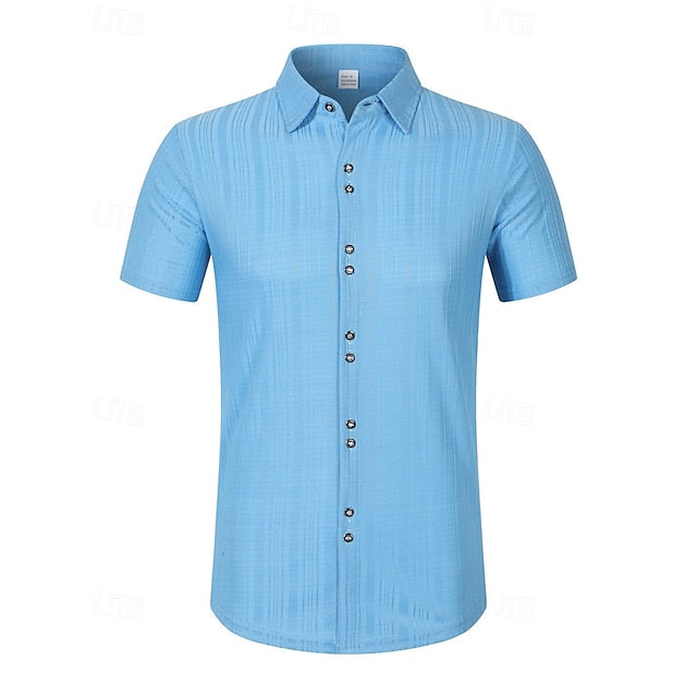 Men's Up Shirt Summer Beach Casual Button