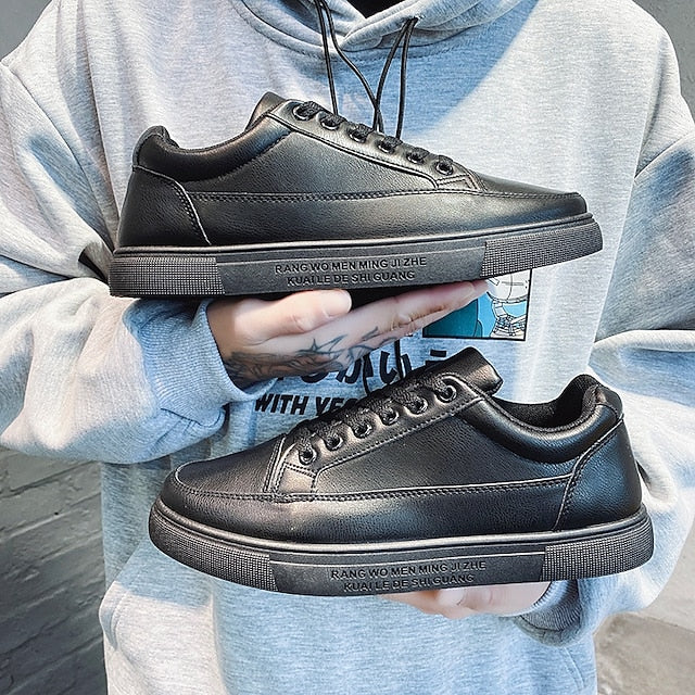 Closure and with Men's Casual Lace-up White Sneakers