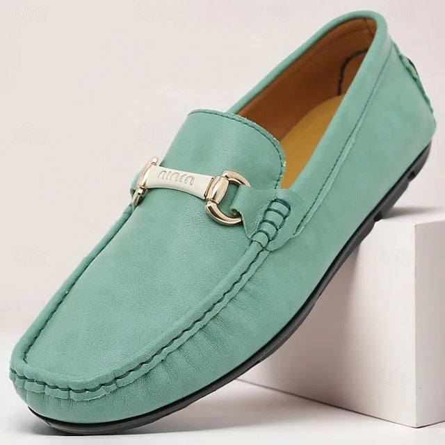 with Moccasins Men's Yellow Buckle Metal