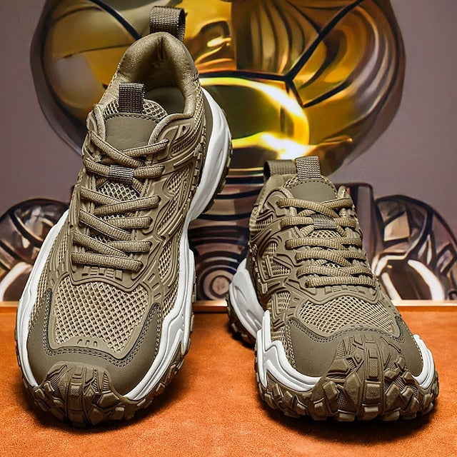 Green Olive Walking Sneakers Hiking - Men's Durable Outdoor