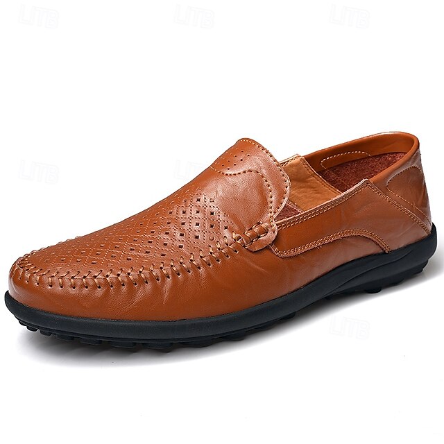 Loafers Faux - Breathable Perforated Men's Leather