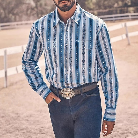 Summer Beach Shirt Button Men's Up Casual