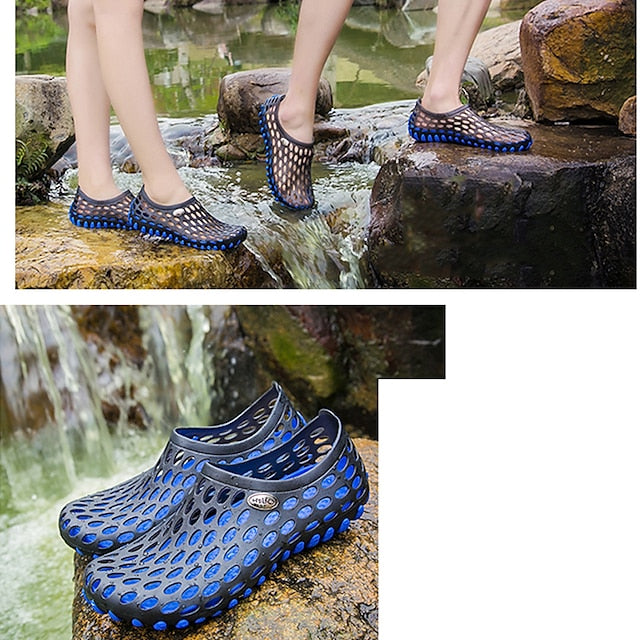 Blue Women's and Men's Perforated Barefoot Black