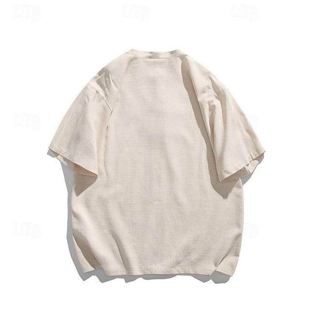 Men's Cotton Linen Shirt White
