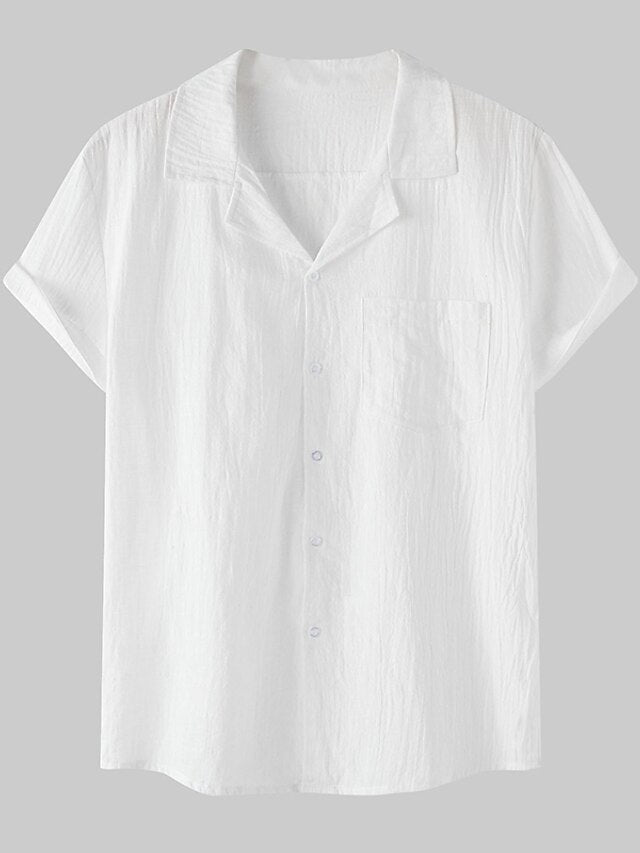 Men's White Summer Shirt Cotton Linen