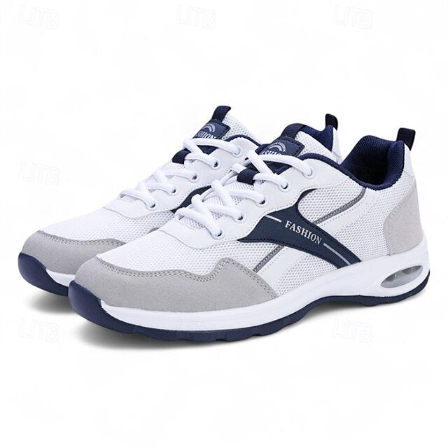 Grey Men Casual Sneakers Fashion and for – White Comfortable