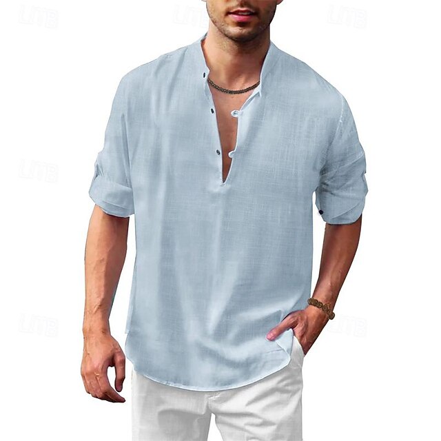 Linen Chinese Men's Shirt Collar Cotton