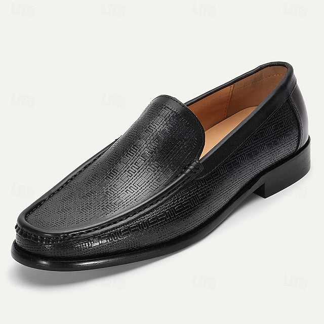 Cowhide Black Premium Loafers Men Crafted from with for Slip-On