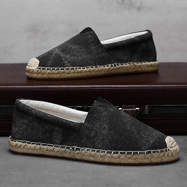 Shoes Slip-On Men's Rope with Canvas Red Espadrille Jute