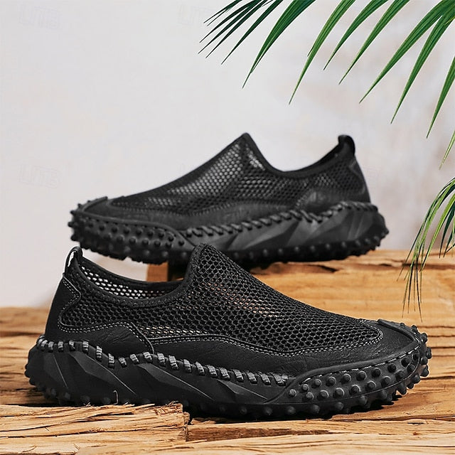 Brown Breathable Mesh with Sports Men's Sandals Upper and