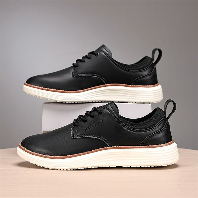 Blue Oxford Lace-Up Leather Shoes Men's – Navy Classic