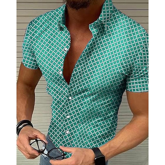 Shirt Beach Casual Summer Men's Up Button