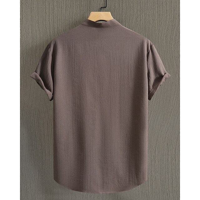 Summer Men's Up Casual Beach Button Shirt