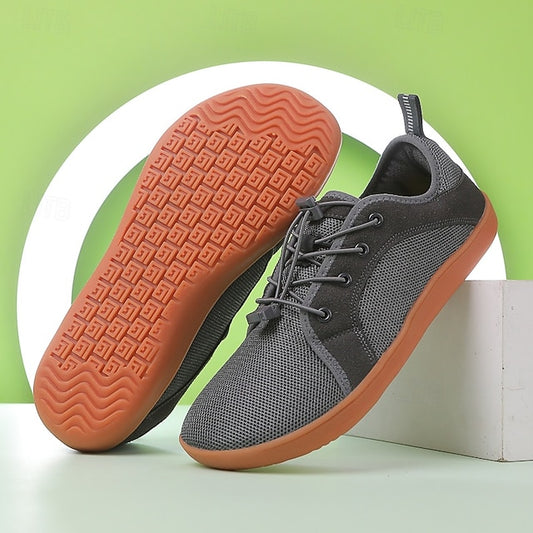 Sole with Gray Sneakers – Knit Breathable Orange Men's