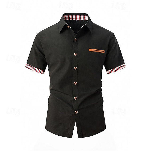 Shirt Men's Summer Casual Button Beach Up