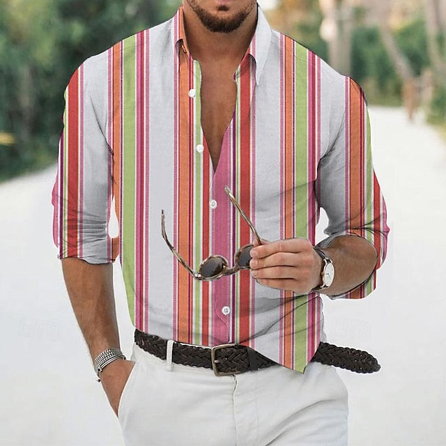 Casual Beach Shirt Men's Summer Button Up