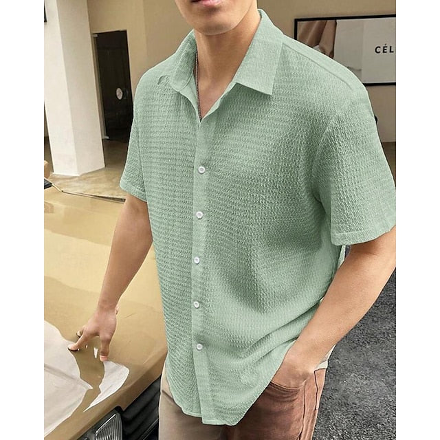 Casual Shirt Up Men's Summer Beach Button