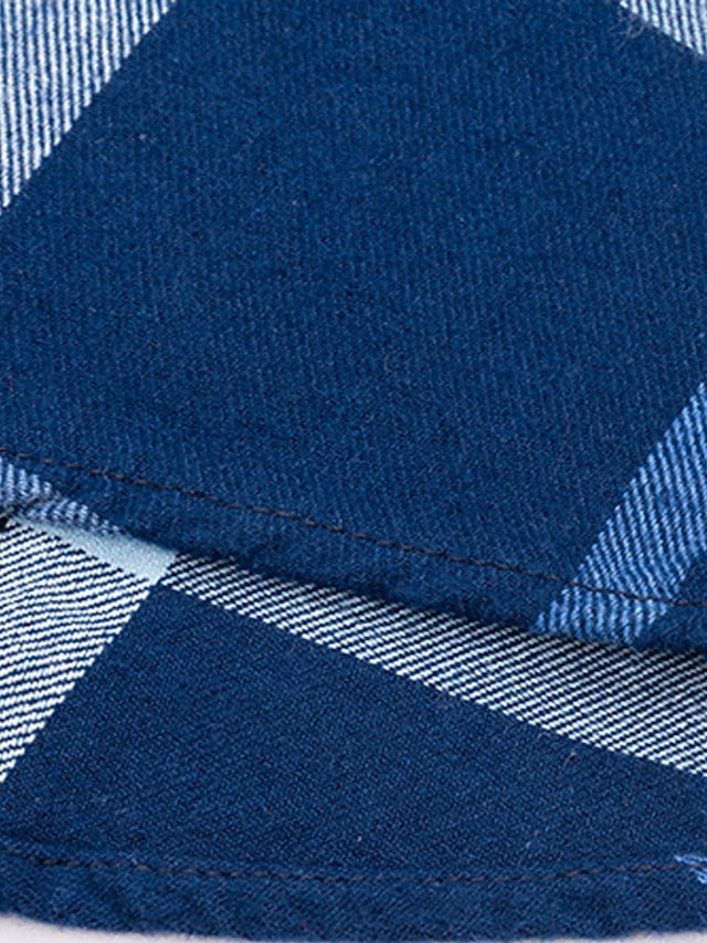 Shirt Up Plaid Button Casual Men's