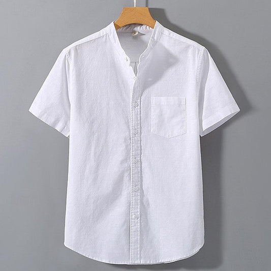 Chinese Linen Cotton Men's White Shirt