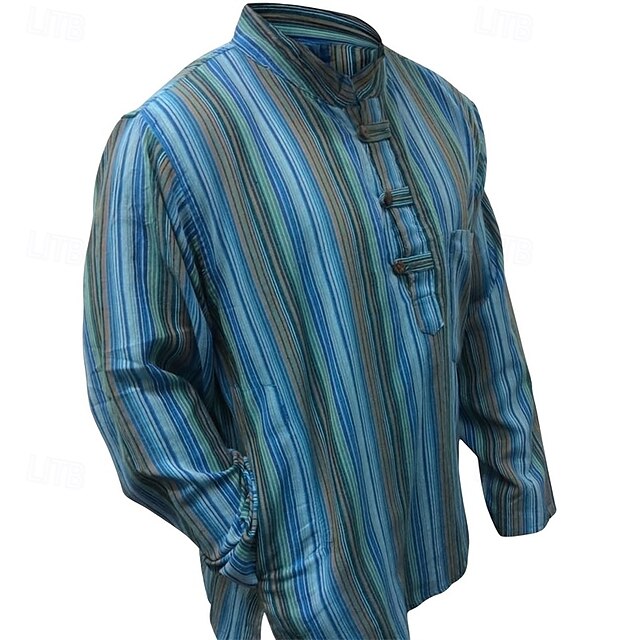 Summer Casual Beach Shirt Men's Popover