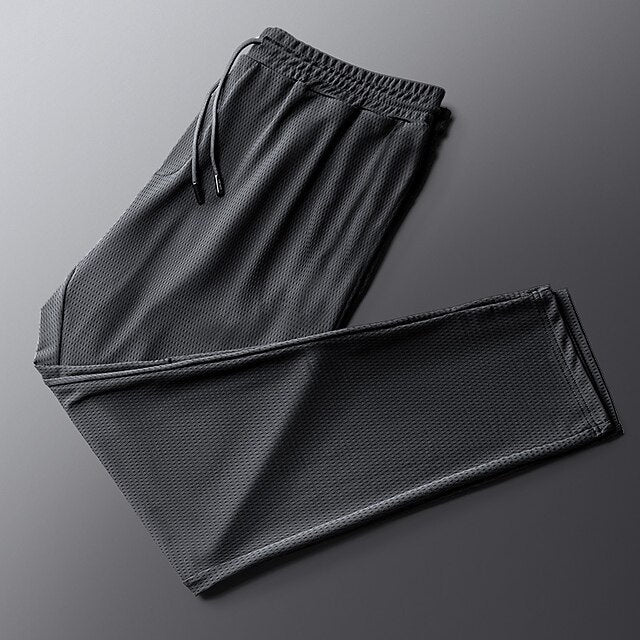 Pants Elastic Waist Drawstring Men's Casual Solid Trousers
