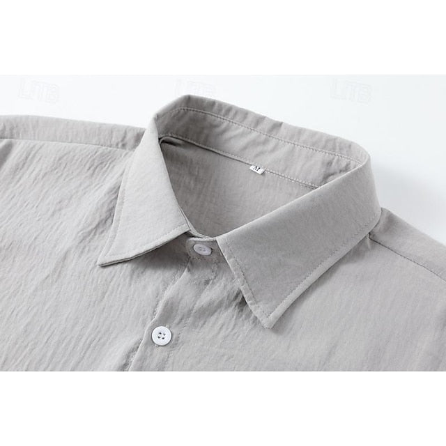 Shirt Men's White Linen Cotton Casual