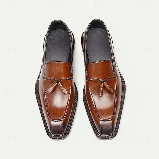 Men's Loafers - Handmade Premium Brown Genuine Leather