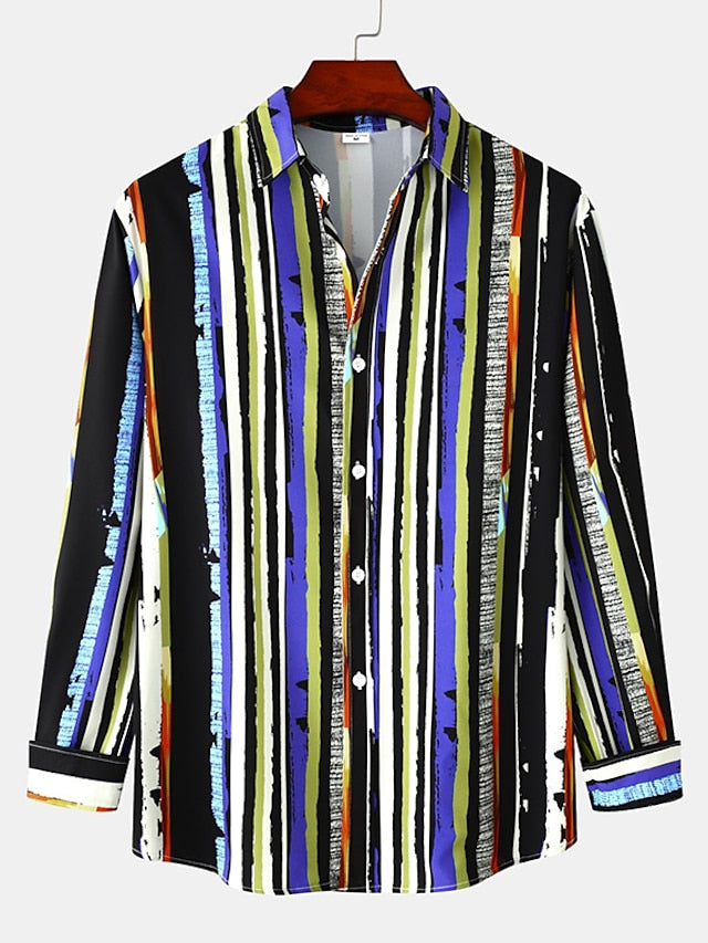 Button Shirt Summer Black Men's Up Casual