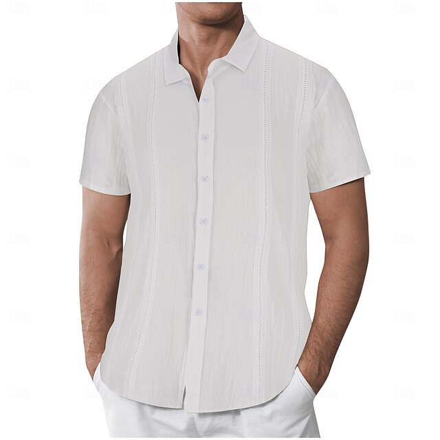 Linen Guayabera Men's Shirt Beach Summer