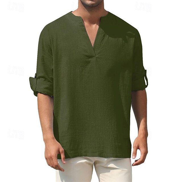 Linen Men's White Shirt Cotton Summer