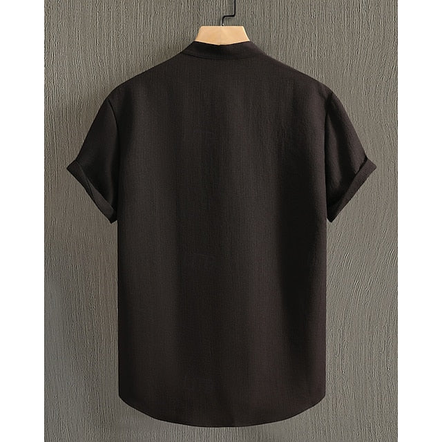 Summer Men's Up Casual Beach Button Shirt