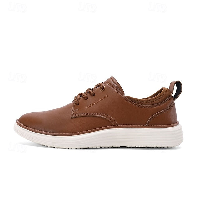 Blue Oxford Lace-Up Leather Shoes Men's – Navy Classic