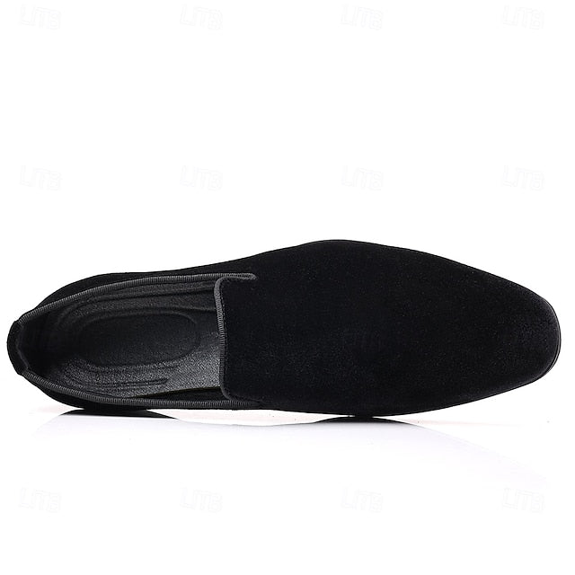 Red Dress Velvet Men's Shoes Slip-On
