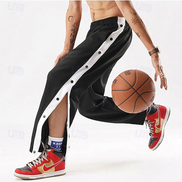 Split Sweatpants Away Pants Men's Basketball Snap High Tear