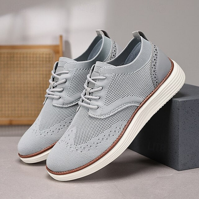 Lace-Up - Sneakers Men's Breathable Brogue Knit Casual