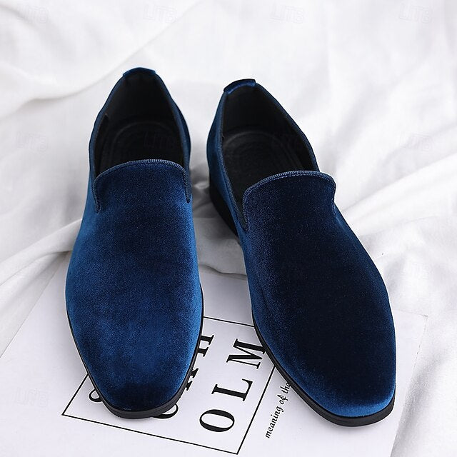 Red Dress Velvet Men's Shoes Slip-On