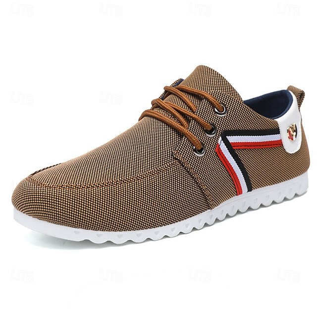 and Navy Nylon Tan Casual Men's Sneakers – Breathable