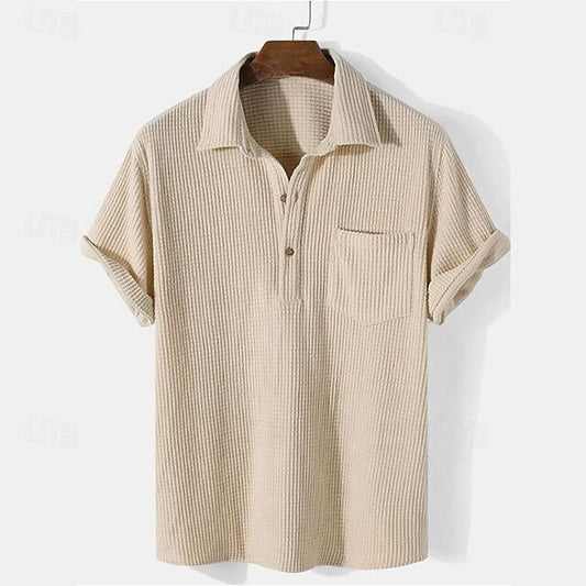 Casual Corduroy Summer Shirt Beach Men's