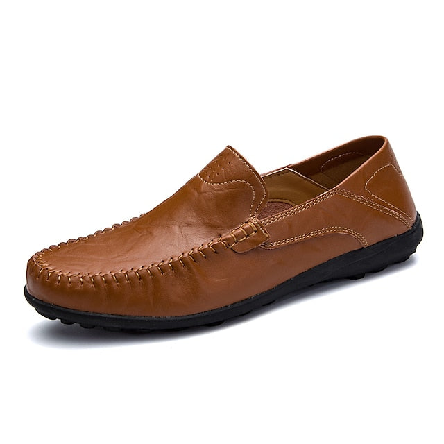 Moccasin Leather Men's Casual Driving – Slip-On Loafers