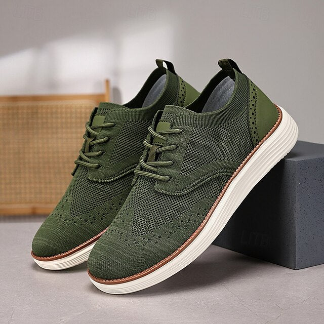 Lace-Up - Sneakers Men's Breathable Brogue Knit Casual