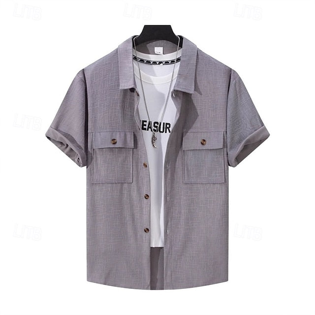 Beach Shirt Summer Casual Men's Corduroy
