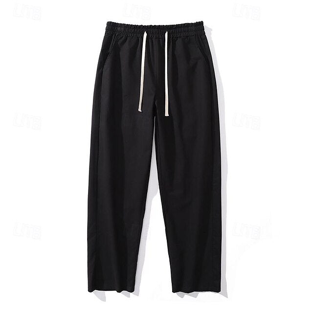 Drawstring Pocket Trousers Pants Casual Men's Waist Elastic