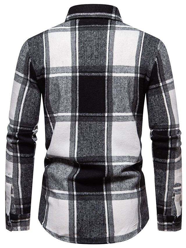 Black Casual Shirts Men's Shirt Red Blue Pink Checked