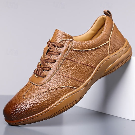 Men’s Sports Lightweight Sneakers Comfortable Leather –