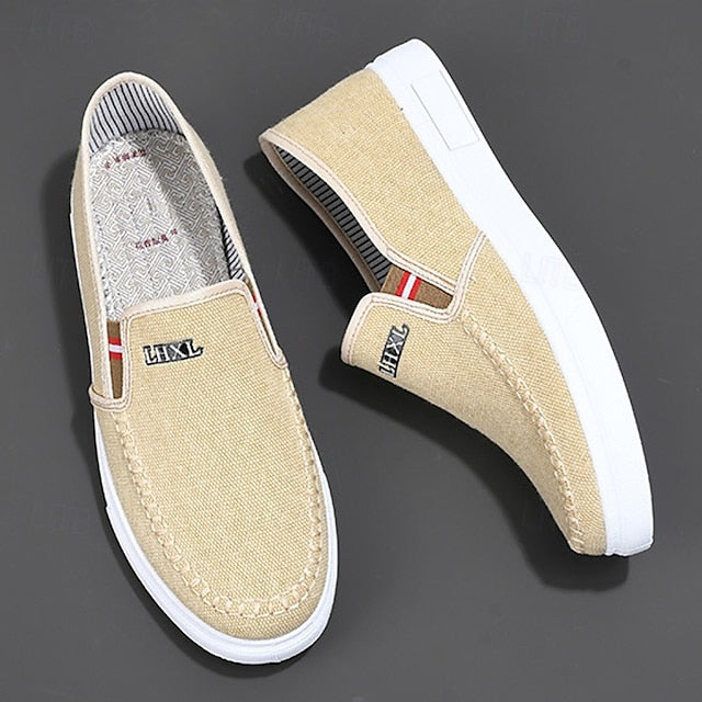 Loafers Men's Canvas Lightweight Slip-On Casual –