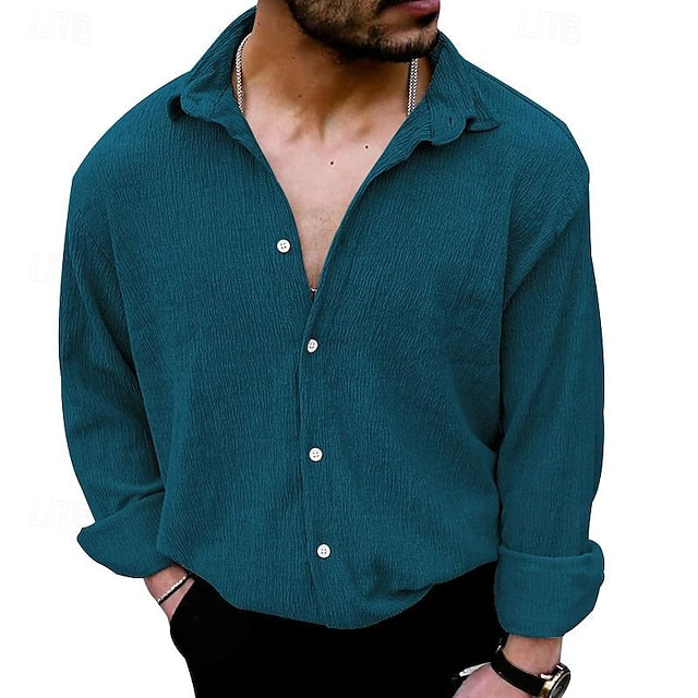 Shirt Button Men's Beach Up Summer Casual