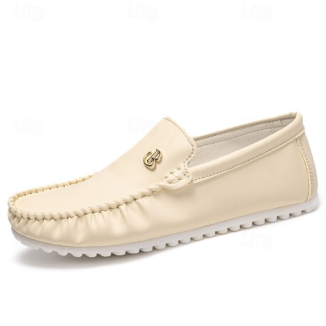 Men's Moccasins Red and Logo Design Elasticized with