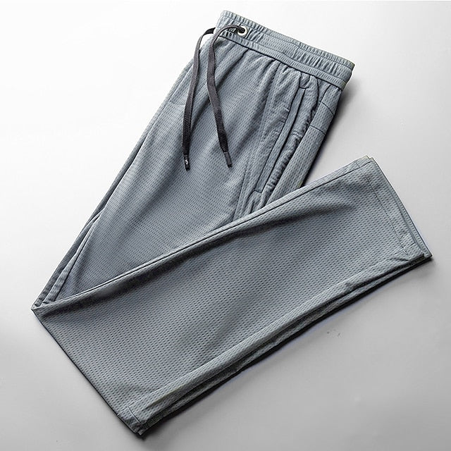 Pants Elastic Waist Drawstring Men's Casual Solid Trousers
